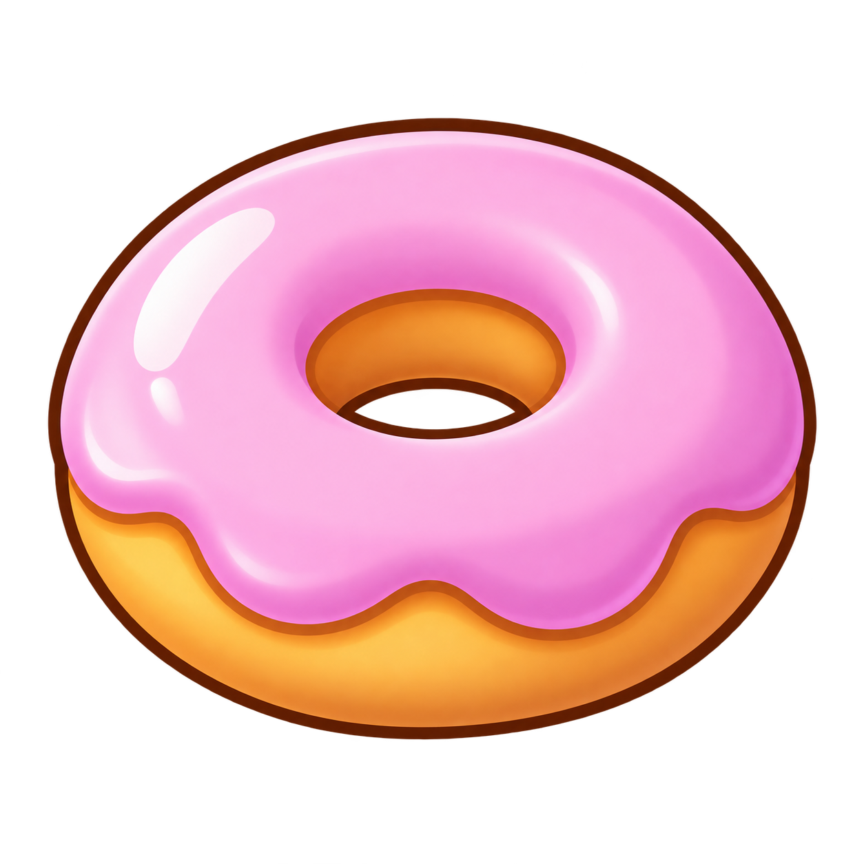 A donut with pink icing