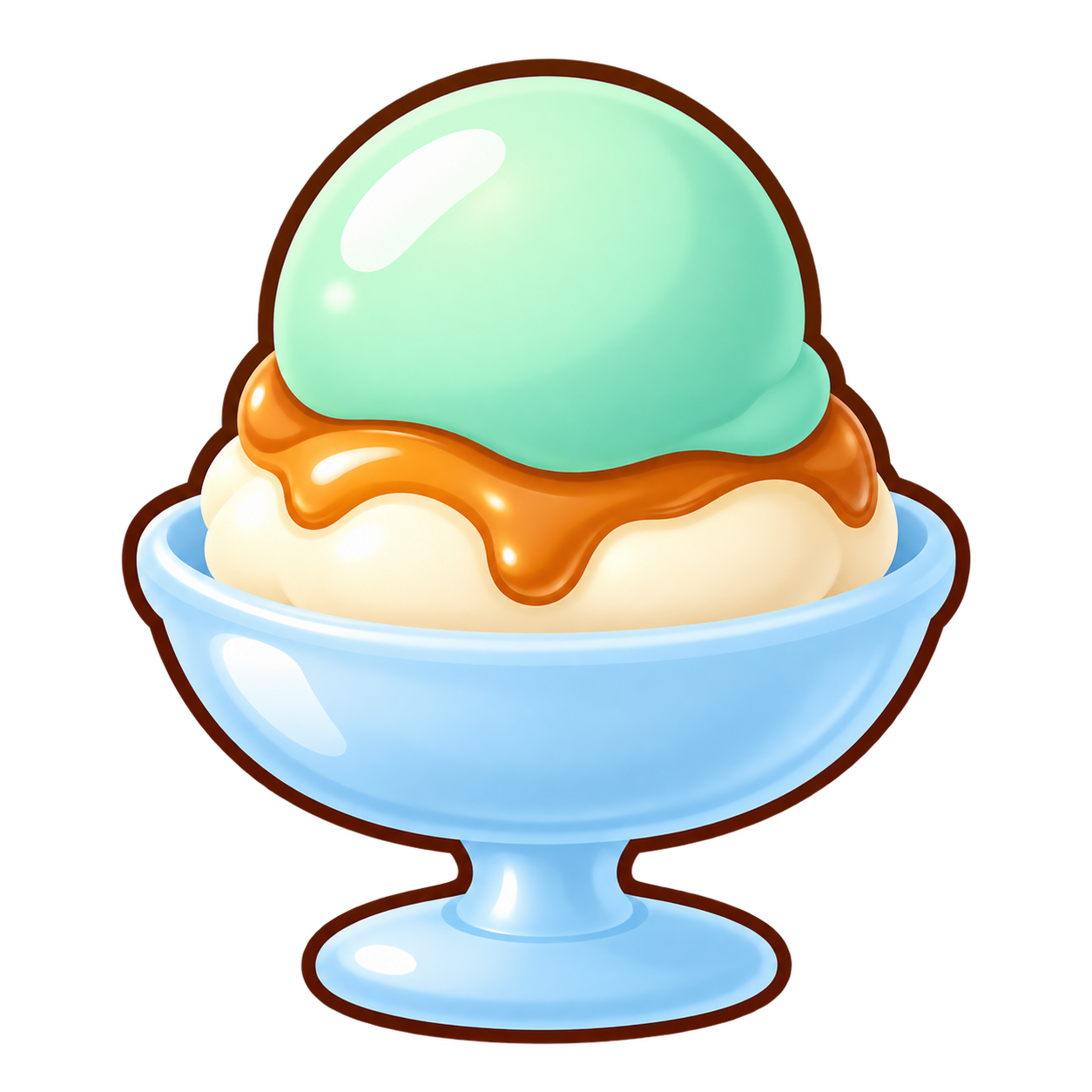 Mint-colored sundae in a glass dish